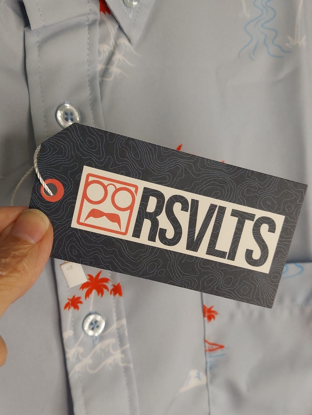 RSVLTS Shirt, Retro Theme, Red White Blue, Collar, Lightweight - Picture 5 of 10